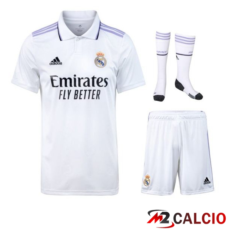 Insieme Maglie Calcio Real Madrid Prima (Pantaloncini + Calzini) 2022/2023