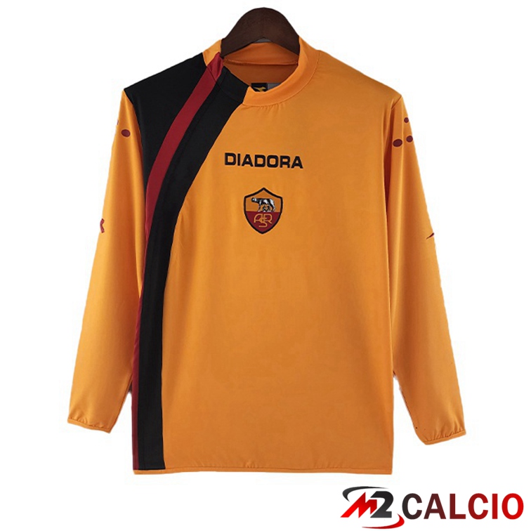 Maglie Calcio AS Roma Retro Prima Maniche Lunghe Arancione 2005-2006