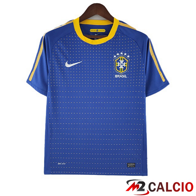 Maglie Calcio Storica Brasile Retro Seconda Blu 2010