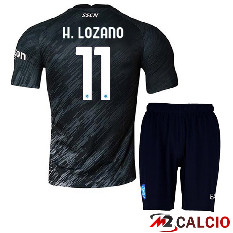 Maglie Calcio SSC Napoli (H. Lozano 11) Bambino Terza Nero 2022/2023