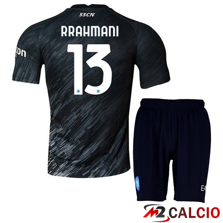 Maglie Calcio SSC Napoli (Rrahmani 13) Bambino Terza Nero 2022/2023