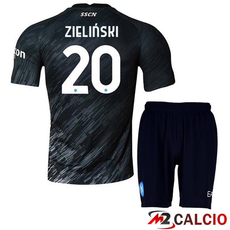 Maglie Calcio SSC Napoli (Zieliński 20) Bambino Terza Nero 2022/2023