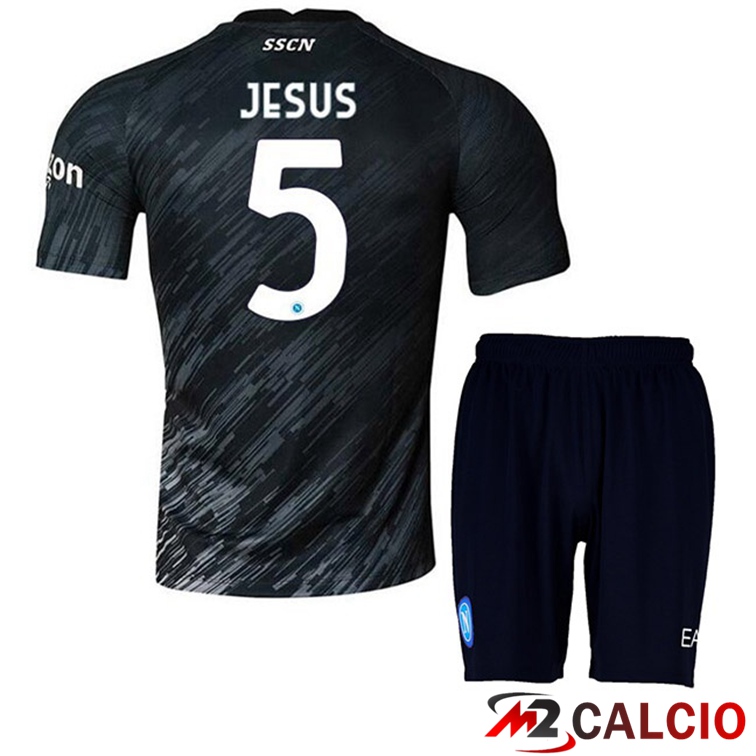 Maglie Calcio SSC Napoli (Jesus 5) Bambino Terza Nero 2022/2023