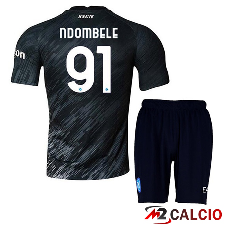 Maglie Calcio SSC Napoli (Ndombele 91) Bambino Terza Nero 2022/2023