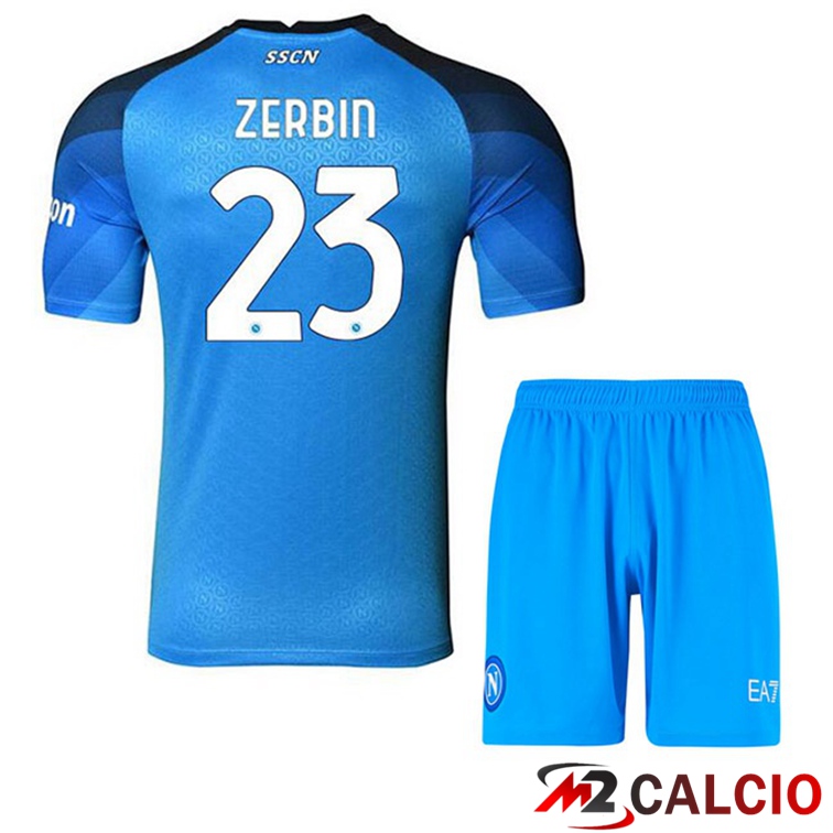 Maglie Calcio SSC Napoli (Zerbin 23) Bambino Prima Blu 2022/2023