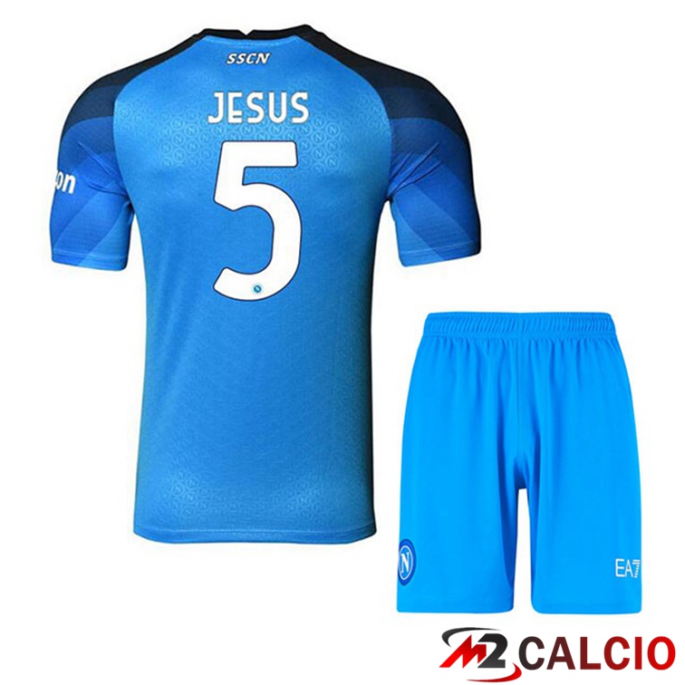 Maglie Calcio SSC Napoli (Jesus 5) Bambino Prima Blu 2022/2023