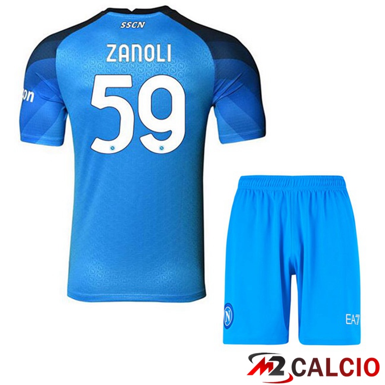 Maglie Calcio SSC Napoli (Zanoli 59) Bambino Prima Blu 2022/2023