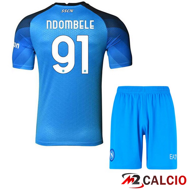 Maglie Calcio SSC Napoli (Ndombele 91) Bambino Prima Blu 2022/2023