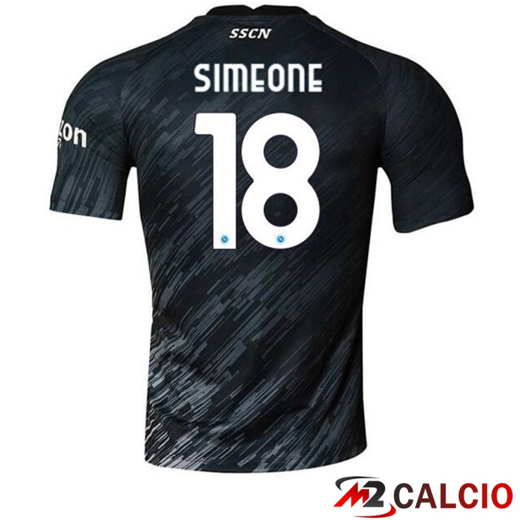 Maglie Calcio SSC Napoli (Simeone 18) Terza Nero 2022/2023