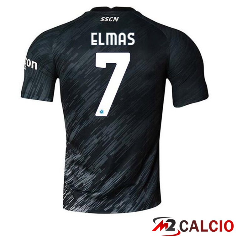 Maglie Calcio SSC Napoli (Elmas 7) Terza Nero 2022/2023