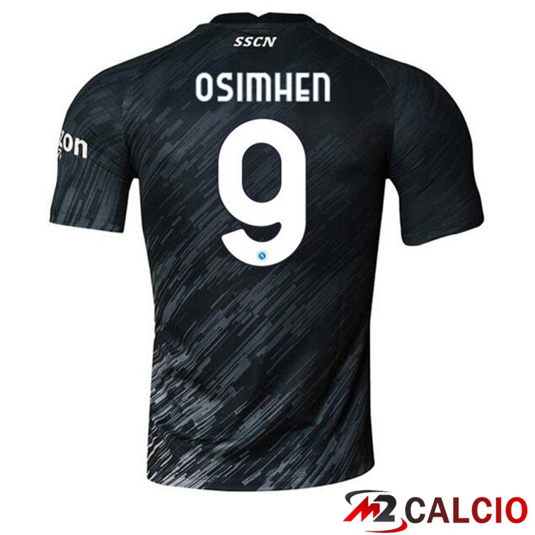 Maglie Calcio SSC Napoli (Osimhen 9) Terza Nero 2022/2023