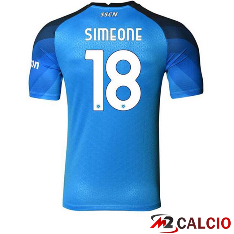 Maglie Calcio SSC Napoli (Simeone 18) Prima Blu 2022/2023