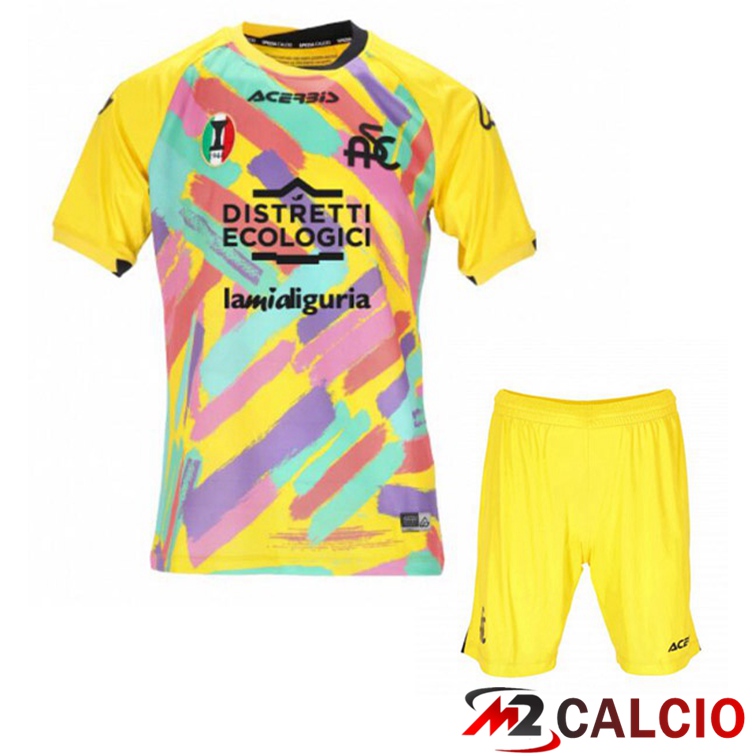 Maglie Calcio Spezia Calcio Bambino Terza Giallo 2022/2023