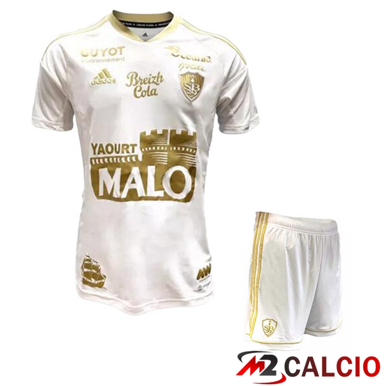 Maglie Calcio Stade Brestois Bambino Seconda Bianco 2022/2023