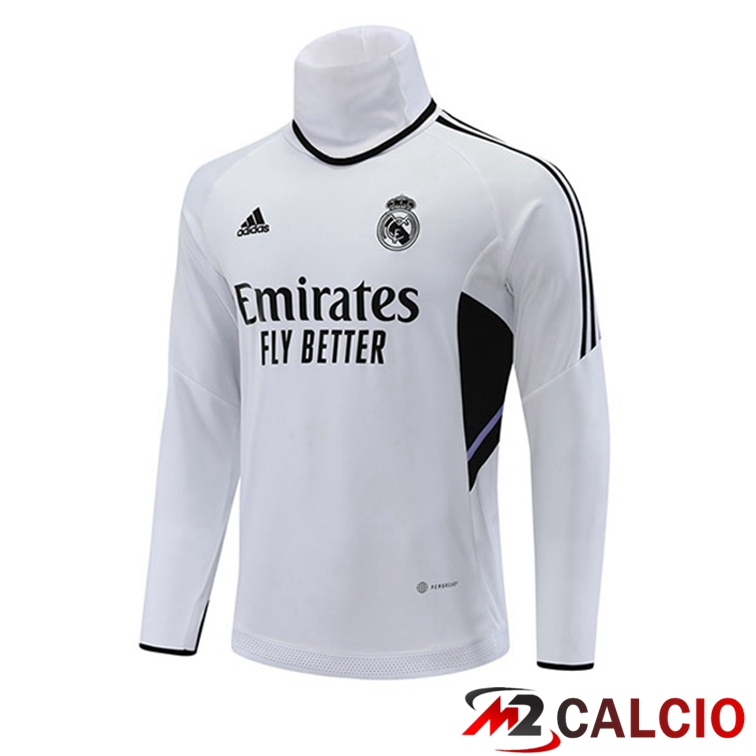 Felpe Allenamento Real Madrid Collo Alto Bianco 2022/2023