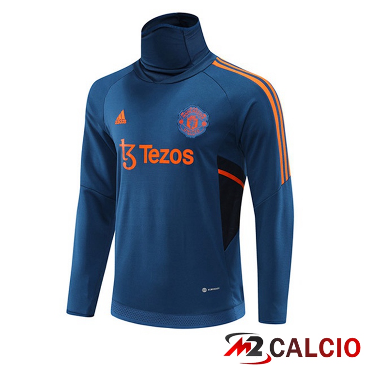 Felpe Allenamento Manchester United Collo Alto Blu 2022/2023
