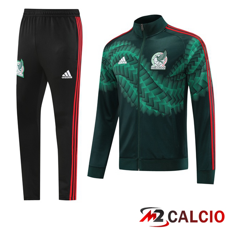 Insieme Tuta Calcio - Giacca Messico Verde Nero 2022/2023
