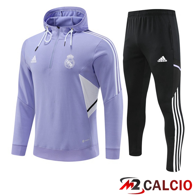Insieme Giacca Con Cappuccio Tuta Real Madrid Porpora 2022/2023