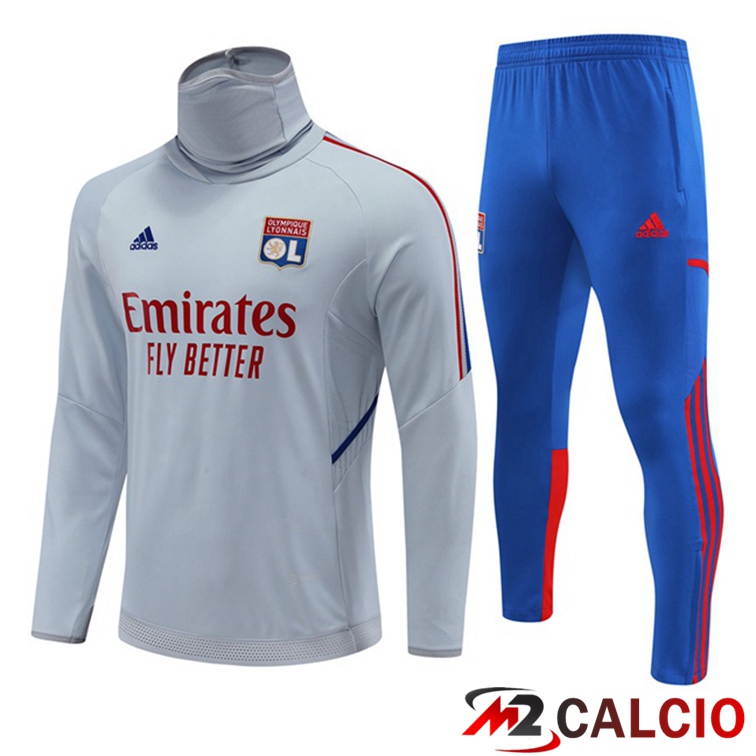 Tuta Calcio Lyon OL Collo Alto Grigio 2022/2023