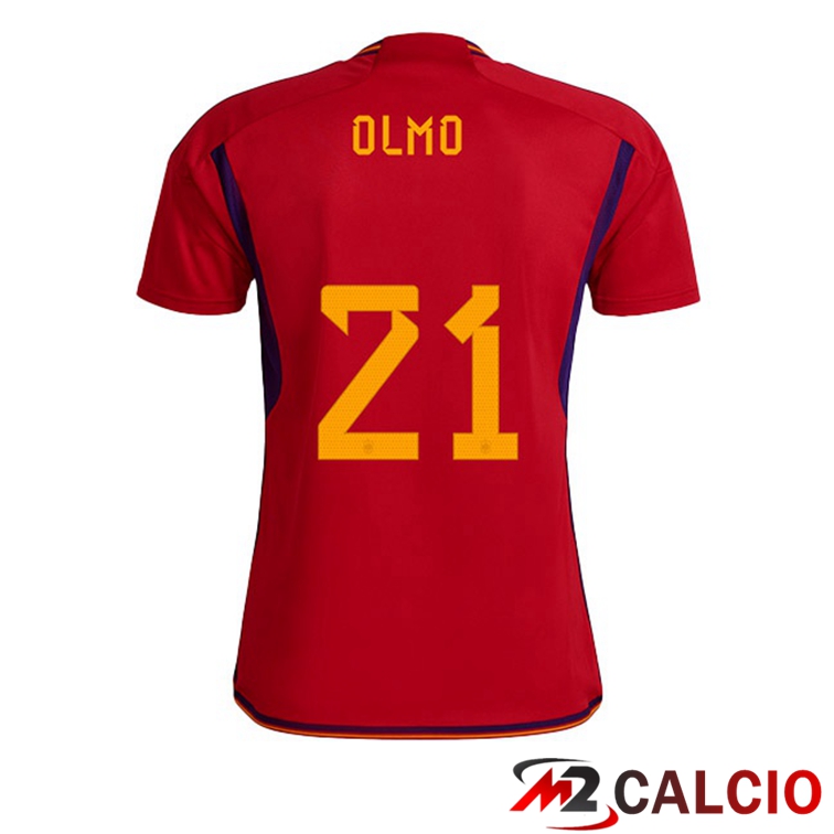 Maglie Calcio Spagna (OLMO 21) Prima Rosso Coppa Del Mondo 2022