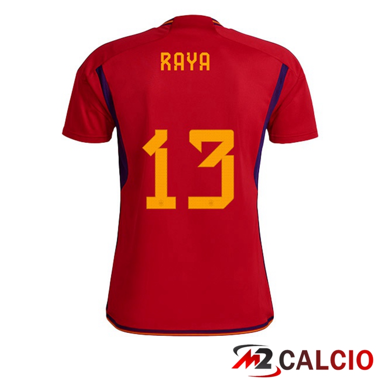 Maglie Calcio Spagna (RAYA 13) Prima Rosso Coppa Del Mondo 2022