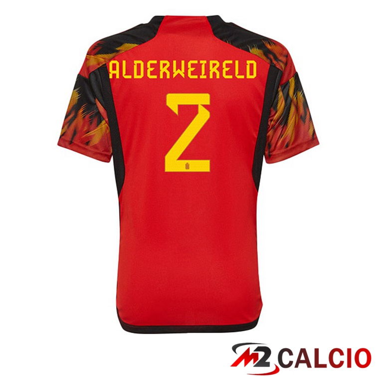 Maglie Calcio Belgio (ALDERWEIRELD 2) Prima Rosso Coppa Del Mondo 2022