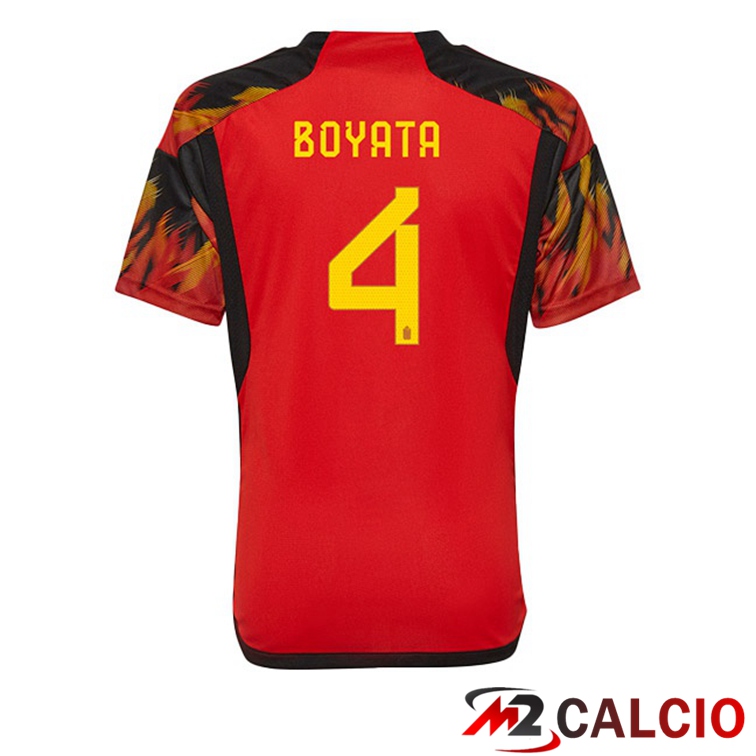 Maglie Calcio Belgio (BOYATA 4) Prima Rosso Coppa Del Mondo 2022