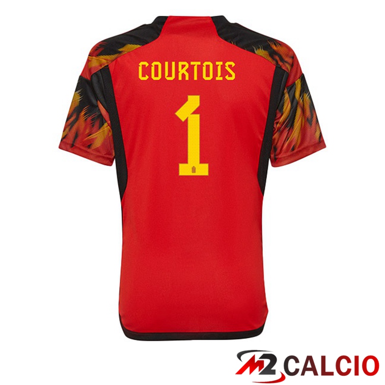 Maglie Calcio Belgio (COURTOIS 1) Prima Rosso Coppa Del Mondo 2022