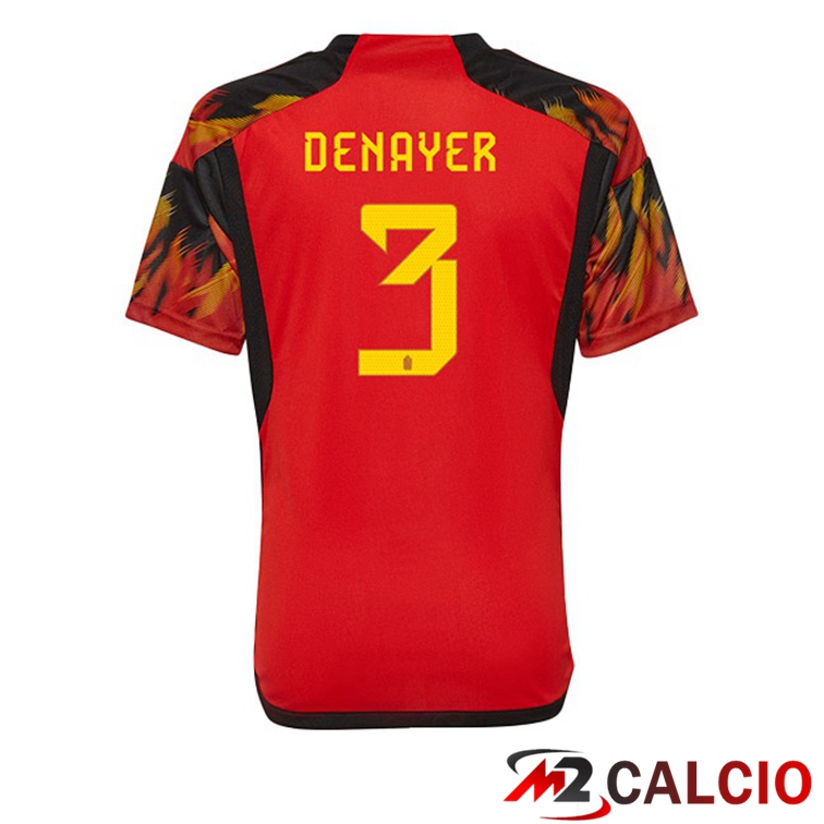 Maglie Calcio Belgio (DENAYER 3) Prima Rosso Coppa Del Mondo 2022