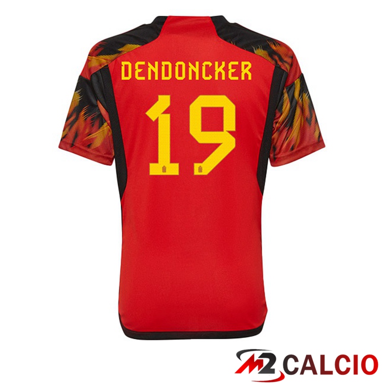 Maglie Calcio Belgio (DENDONCKER 19) Prima Rosso Coppa Del Mondo 2022