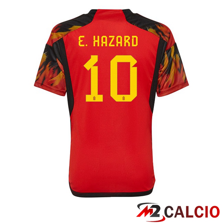 Maglie Calcio Belgio (E.HAZARD 10) Prima Rosso Coppa Del Mondo 2022