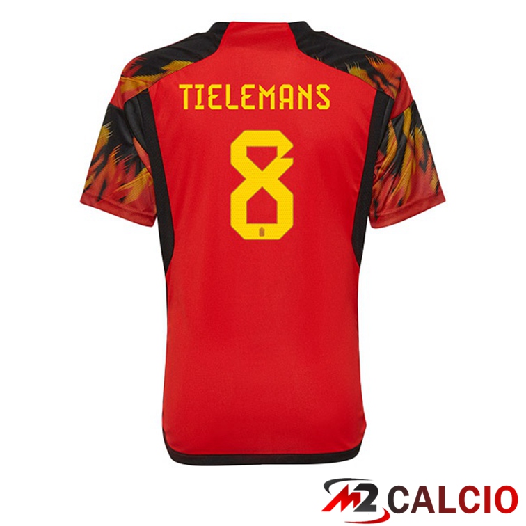 Maglie Calcio Belgio (TIELEMANS 8) Prima Rosso Coppa Del Mondo 2022