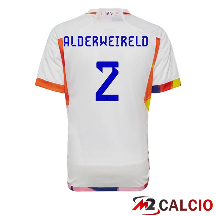 Maglie Calcio Belgio (ALDERWEIRELD 2) Seconda Bianco Coppa Del Mondo 2022