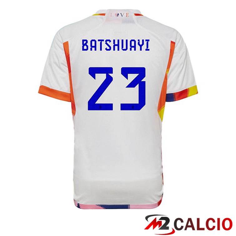 Maglie Calcio Belgio (BATSHUAYI 23) Seconda Bianco Coppa Del Mondo 2022