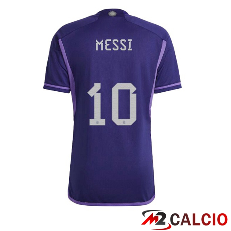 Maglie Calcio Argentina (MESSI 10) Seconda Porpora Coppa Del Mondo 2022