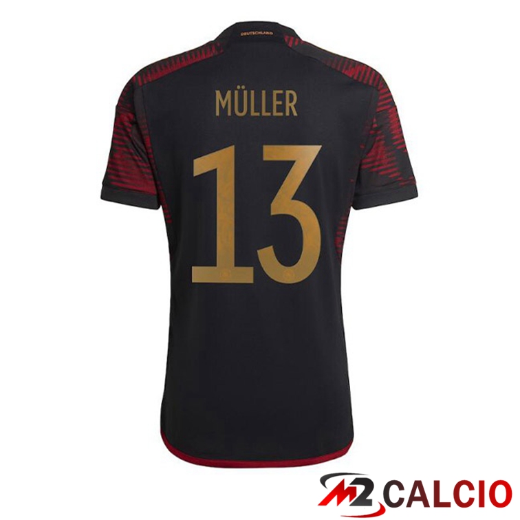 Maglie Calcio Germania (MÜLLER 13) Seconda Nero Coppa Del Mondo 2022