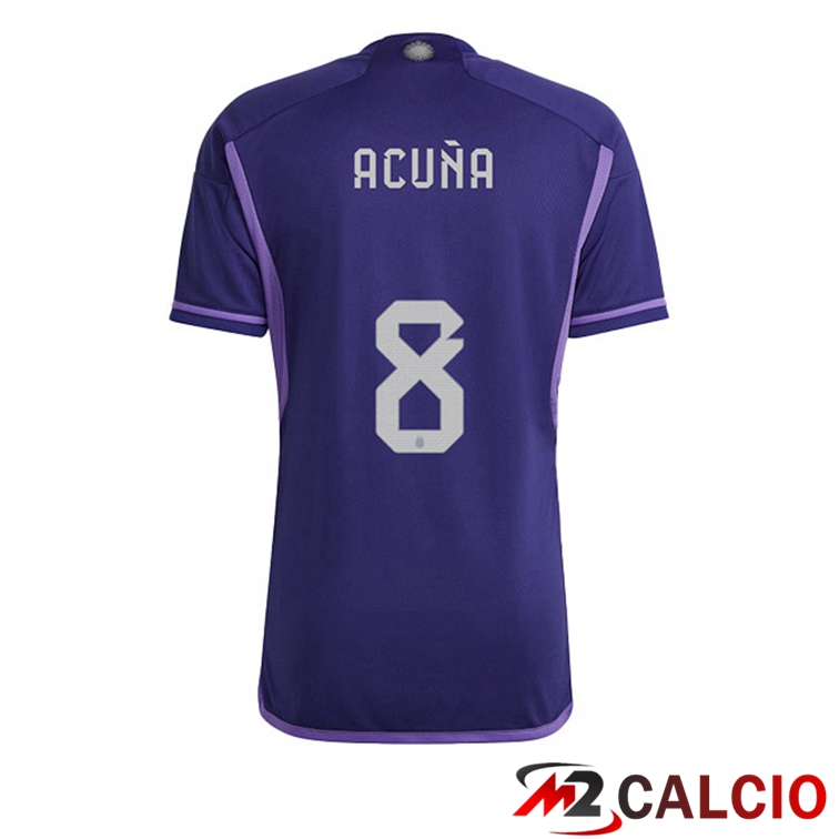 Maglie Calcio Argentina (ACUÑA 8) Seconda Porpora Coppa Del Mondo 2022