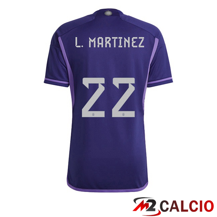 Maglie Calcio Argentina (L.MARTINEZ 22) Seconda Porpora Coppa Del Mondo 2022