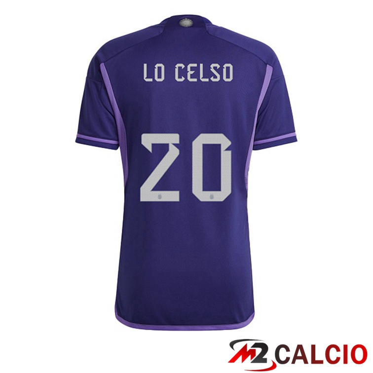 Maglie Calcio Argentina (LO CELSO 20) Seconda Porpora Coppa Del Mondo 2022