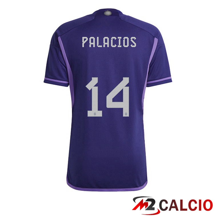 Maglie Calcio Argentina (PALACIOS 14) Seconda Porpora Coppa Del Mondo 2022