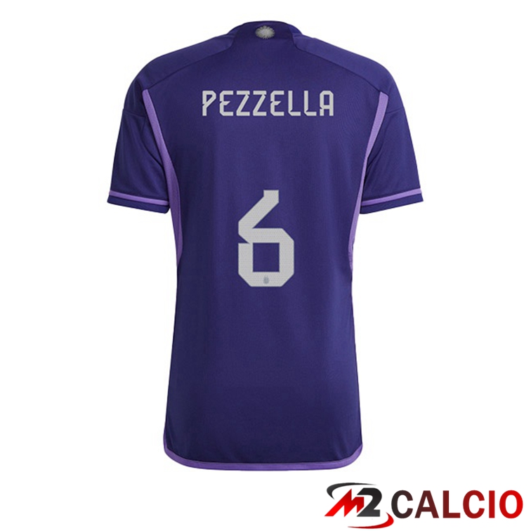 Maglie Calcio Argentina (PEZZELLA 6) Seconda Porpora Coppa Del Mondo 2022