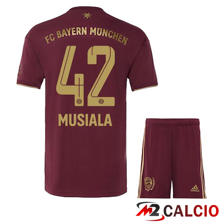 Maglie Calcio Bayern Monaco (Musiala 42) Bambino Edizione Speciale Rosso 2022/2023