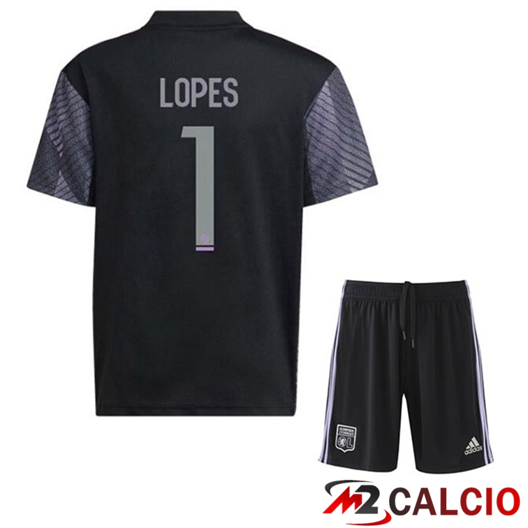 Maglie Calcio Lyon OL (LOPES 1) Bambino Terza Nero 2022/2023