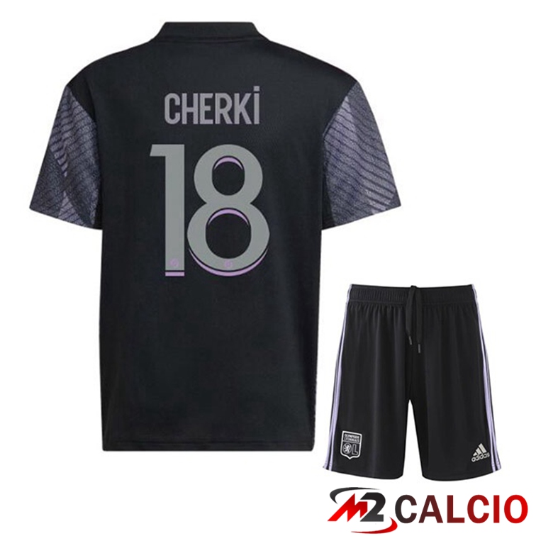 Maglie Calcio Lyon OL (CHERKI 18) Bambino Terza Nero 2022/2023