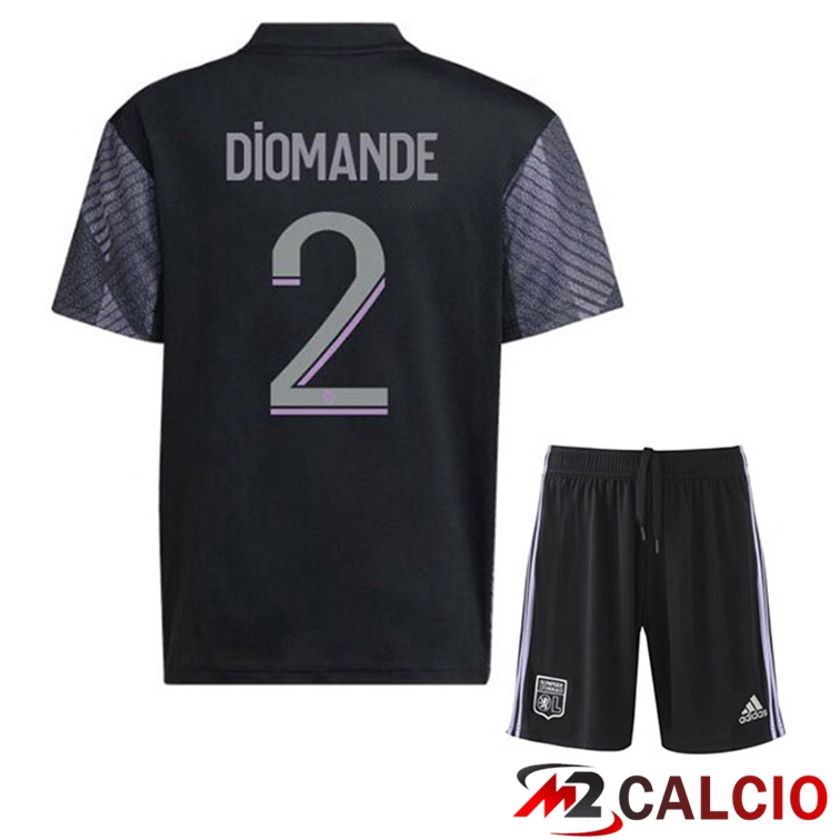 Maglie Calcio Lyon OL (DIOMANDE 2) Bambino Terza Nero 2022/2023