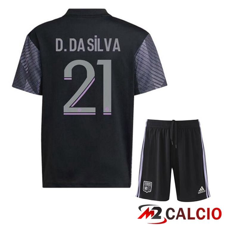 Maglie Calcio Lyon OL (D.DA SILVA 21) Bambino Terza Nero 2022/2023