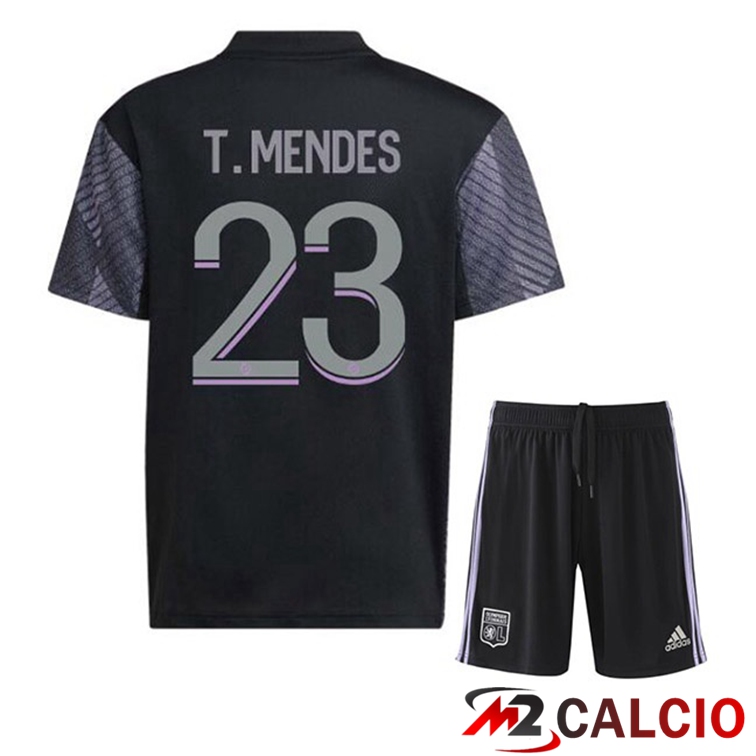 Maglie Calcio Lyon OL (T. MENDES 23) Bambino Terza Nero 2022/2023