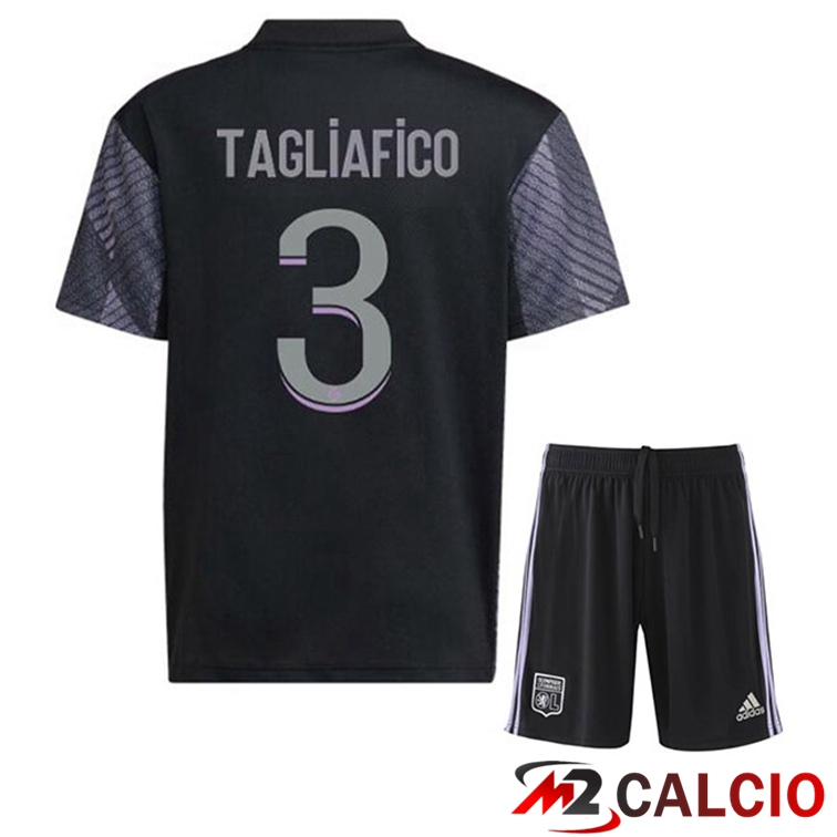 Maglie Calcio Lyon OL (TAGLIAFICO 3) Bambino Terza Nero 2022/2023