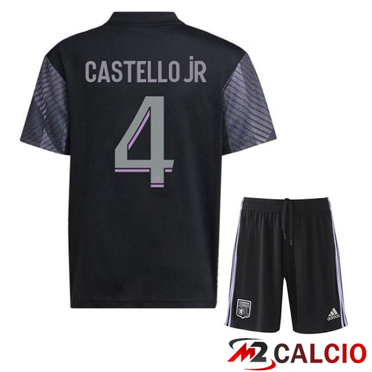 Maglie Calcio Lyon OL (CASTELLO JR 4) Bambino Terza Nero 2022/2023