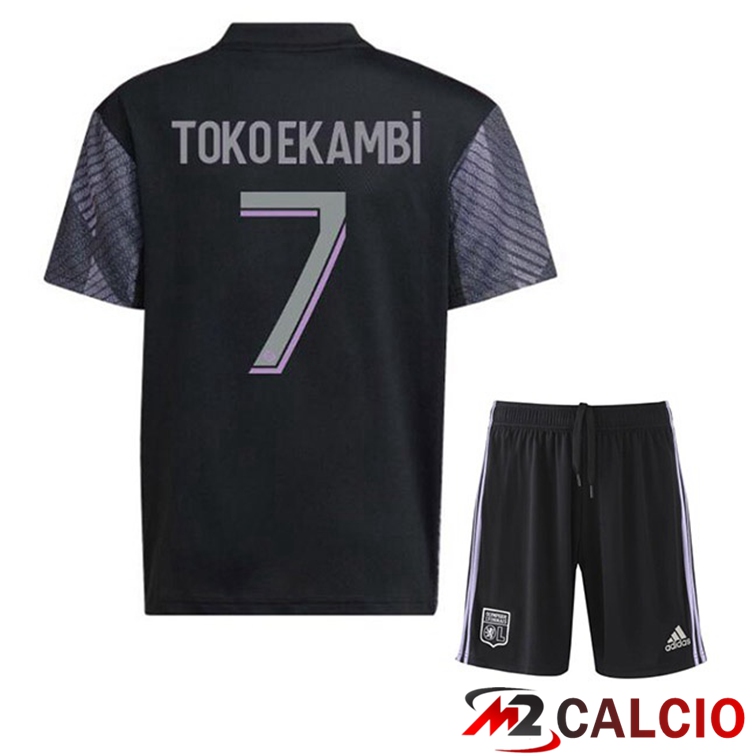 Maglie Calcio Lyon OL (TOKO EKAMBI 7) Bambino Terza Nero 2022/2023